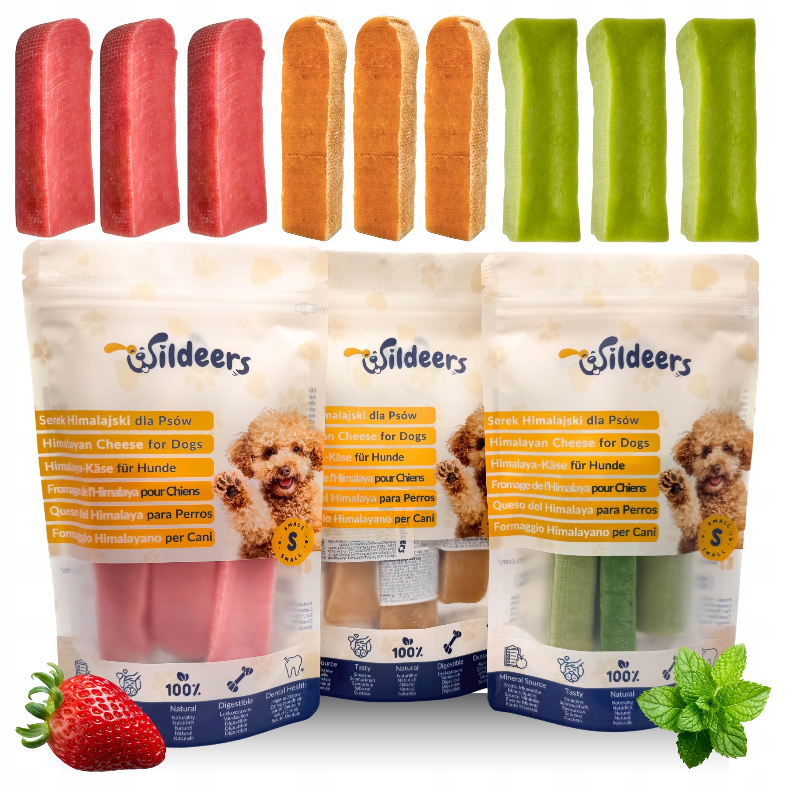 Levně Sada Kousátek Z Himalájského Sýra 3x Přírodní 3x Jahoda 3x Máta S