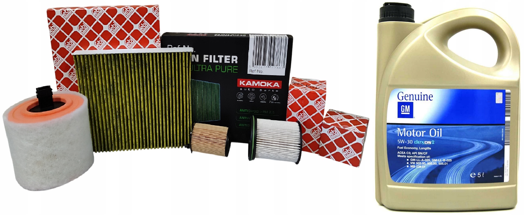Sada Filtrů Febi+kamoka Olej 5V30 5L Opel Astra K V 15-20 1.6 Cdti 136KM
