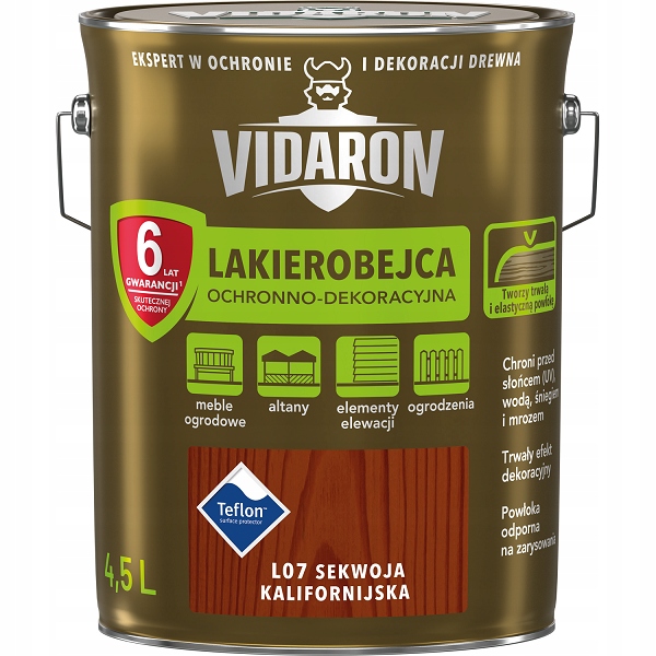 Vidaron Lakierobejca Lakierobejca Do Drewna L07 Sekwoja Kalifornijska 4.5L