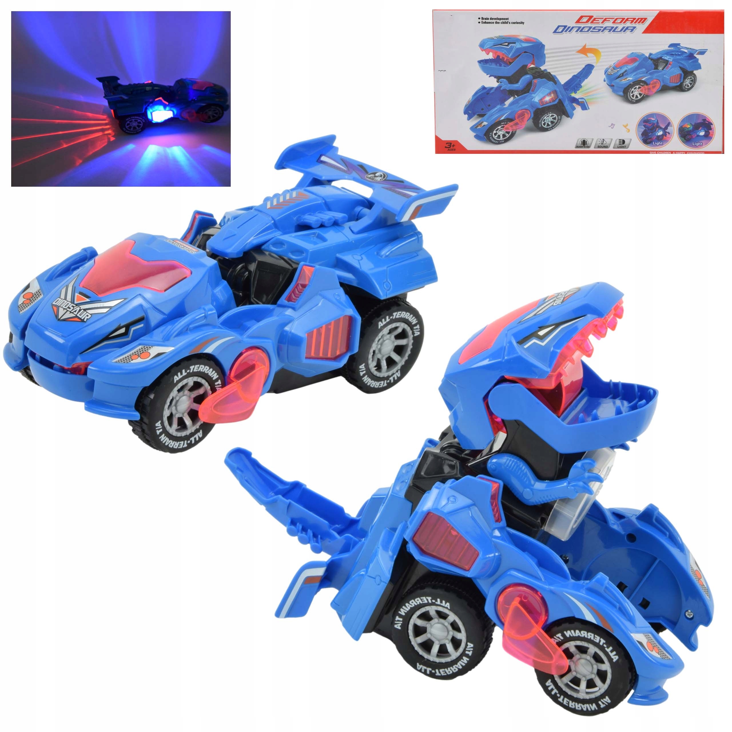 

Auto Robot Zabawka Dinozaur Transform 2W1 Samochód