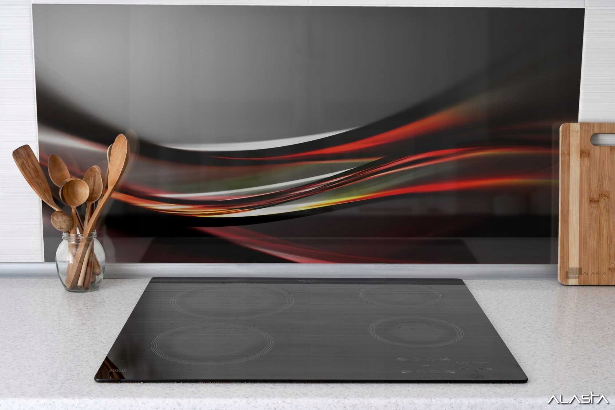 Panel szklany hartowany 80x60 Czerwona fala + KLEJ Liczba m² w ofercie 0.48 m²