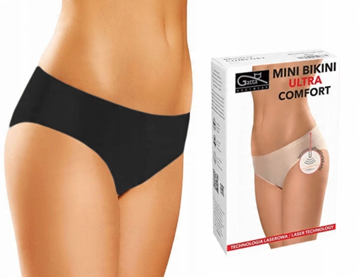 

Gatta Mini Bikini Comfort, Bezszwowe, Czarne, XL