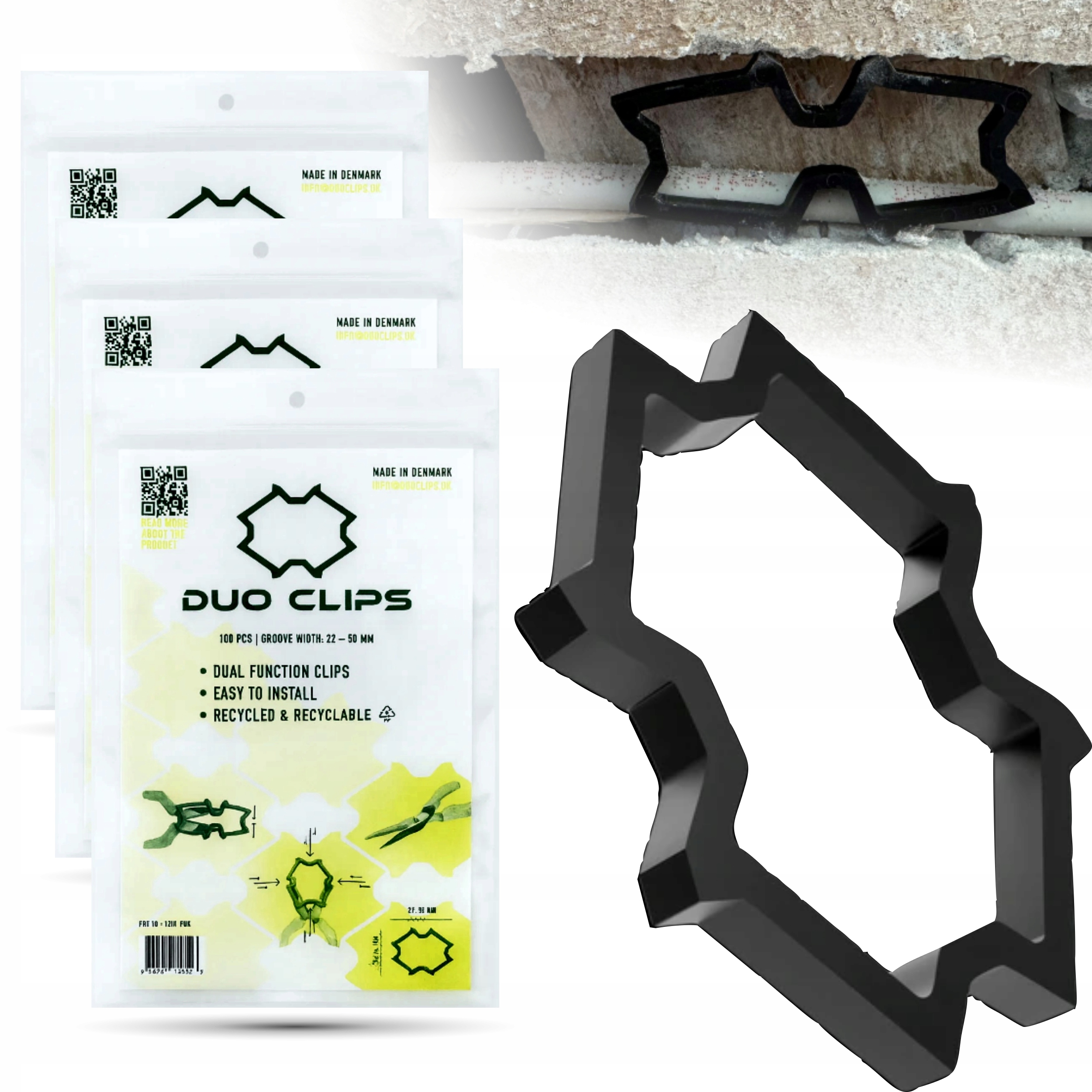 3-Pack Duo Clips Original 300x Držiak na káble 22-50 mm, klip bez vŕtania