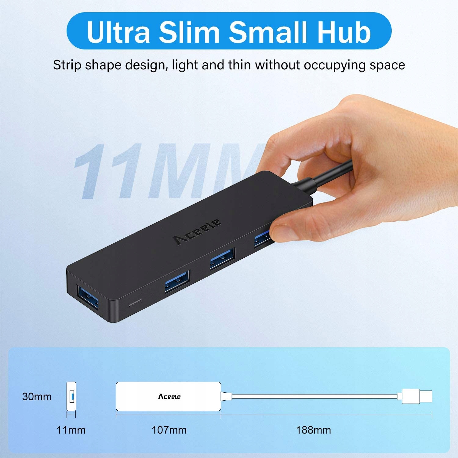 PRZEŁĄCZNIK ADAPTER HUB 4XUSB 3.0 ACEELE Marka Rankie