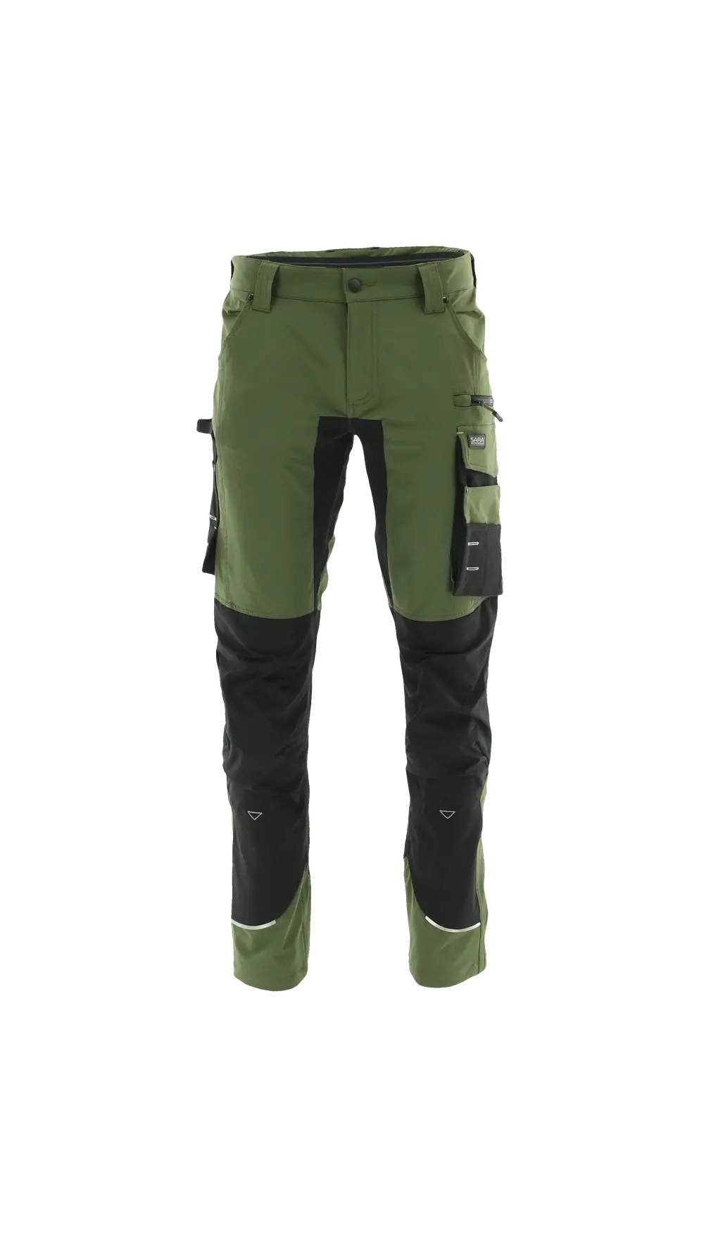 Sara Workwear Motionflex spodnie robocze do pasa oliwkowy/czarny 56