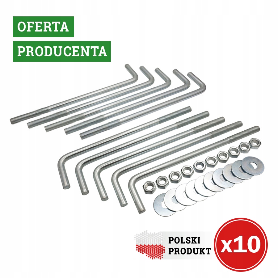 Kotwa do murłat L fajkowa ocynk 16x500 10szt. (op.)