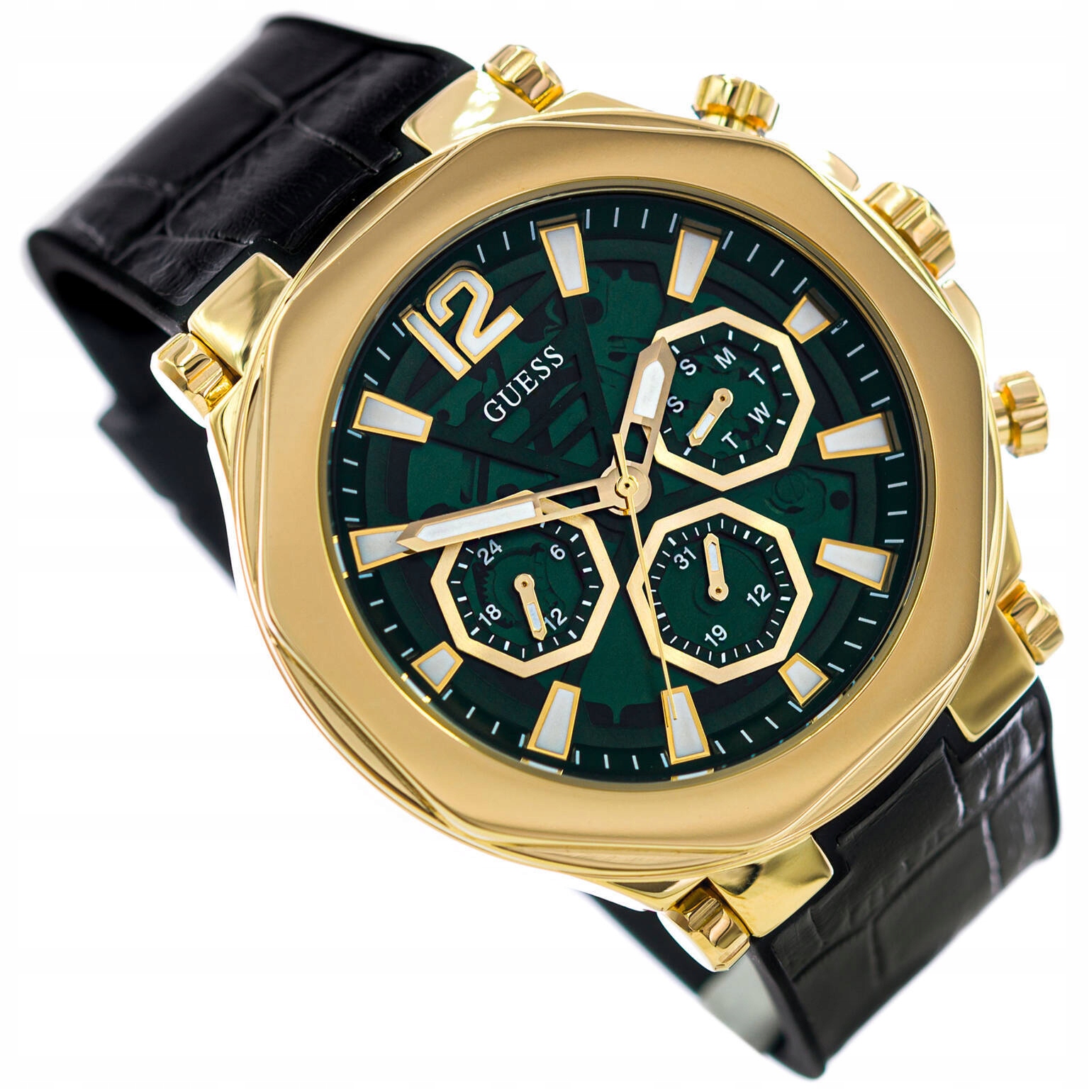 Pánské Hodinky Guess GW0492G3 Datumovka Elegantní Černé Hodinky S Řemínkem