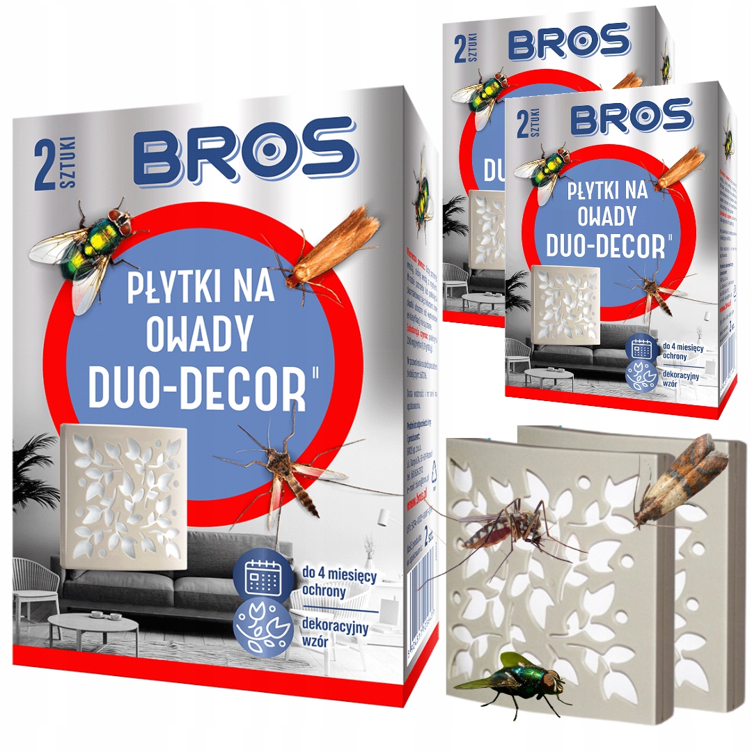 Płytki Na OWADY Latające Duo Decor Muchy Komary Meszki MOLE Bros 2szt x3