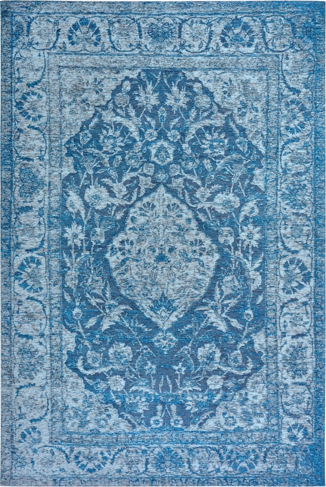 Koberec, běhoun do kuchyně 80x165 cm, plochý tkaný modrý tradiční vzor