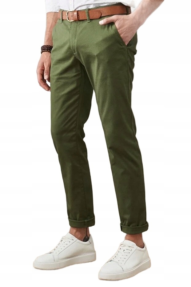 Altinyildiz Klasické Pánské Kalhoty Casual Chinos Zelené Manžety 48 5DA