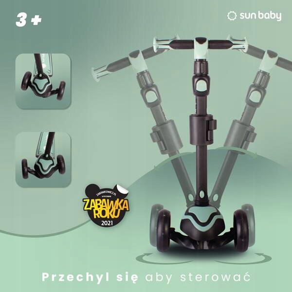 HULAJNOGA LED Rowerek biegowy deskorolka Flash 3w1 z kołami LED Marka Sun Baby