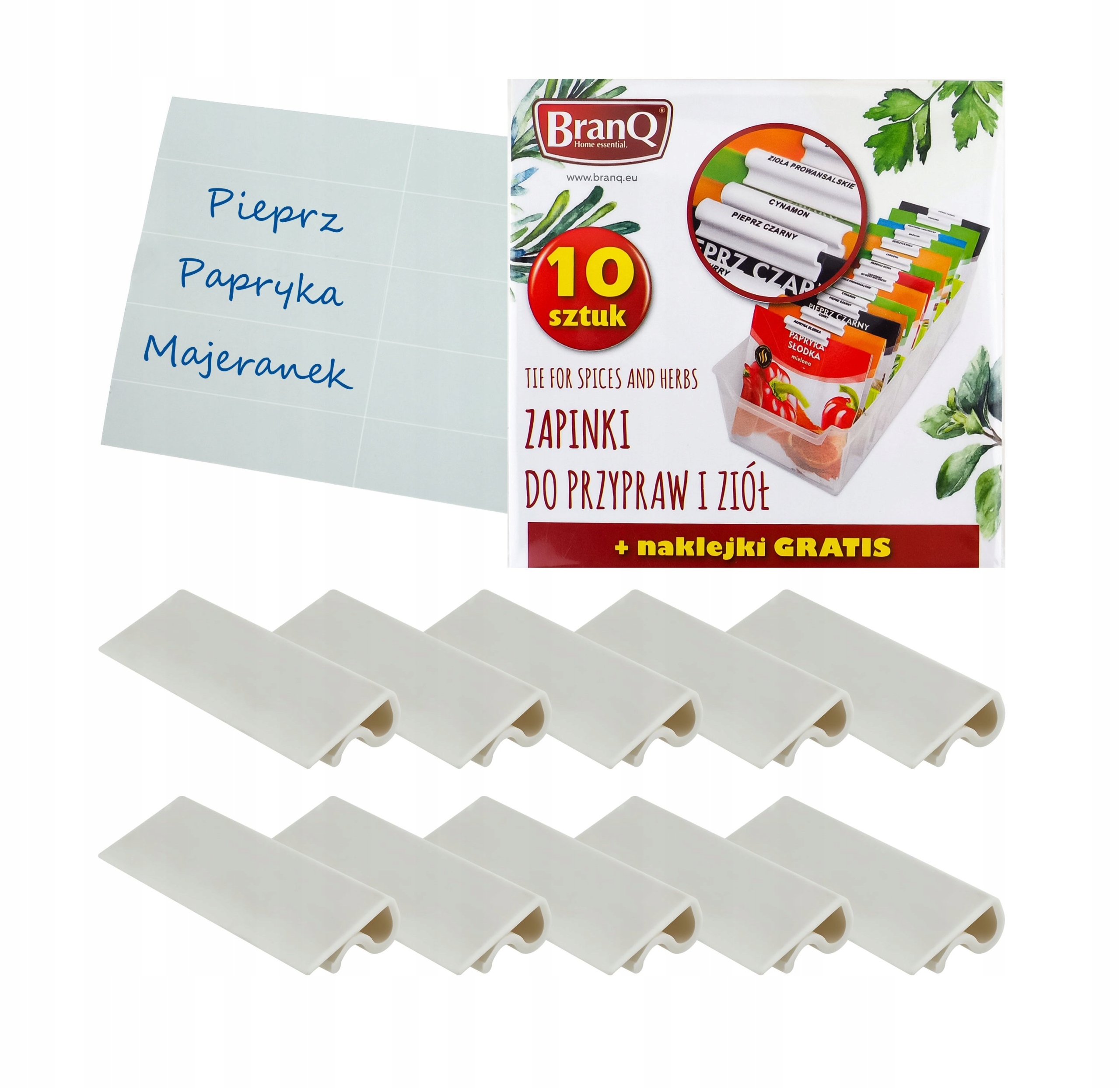 

Zapinki do przypraw na zioła torebki klipsy opis