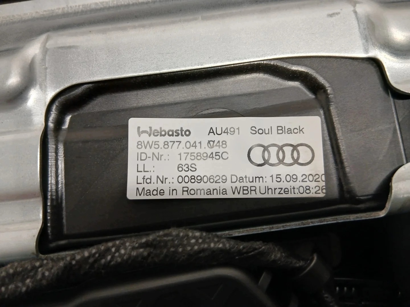 AUDI A4 B9 Sedan PANORAMA Schiebedach 8W5877255 8W5877041