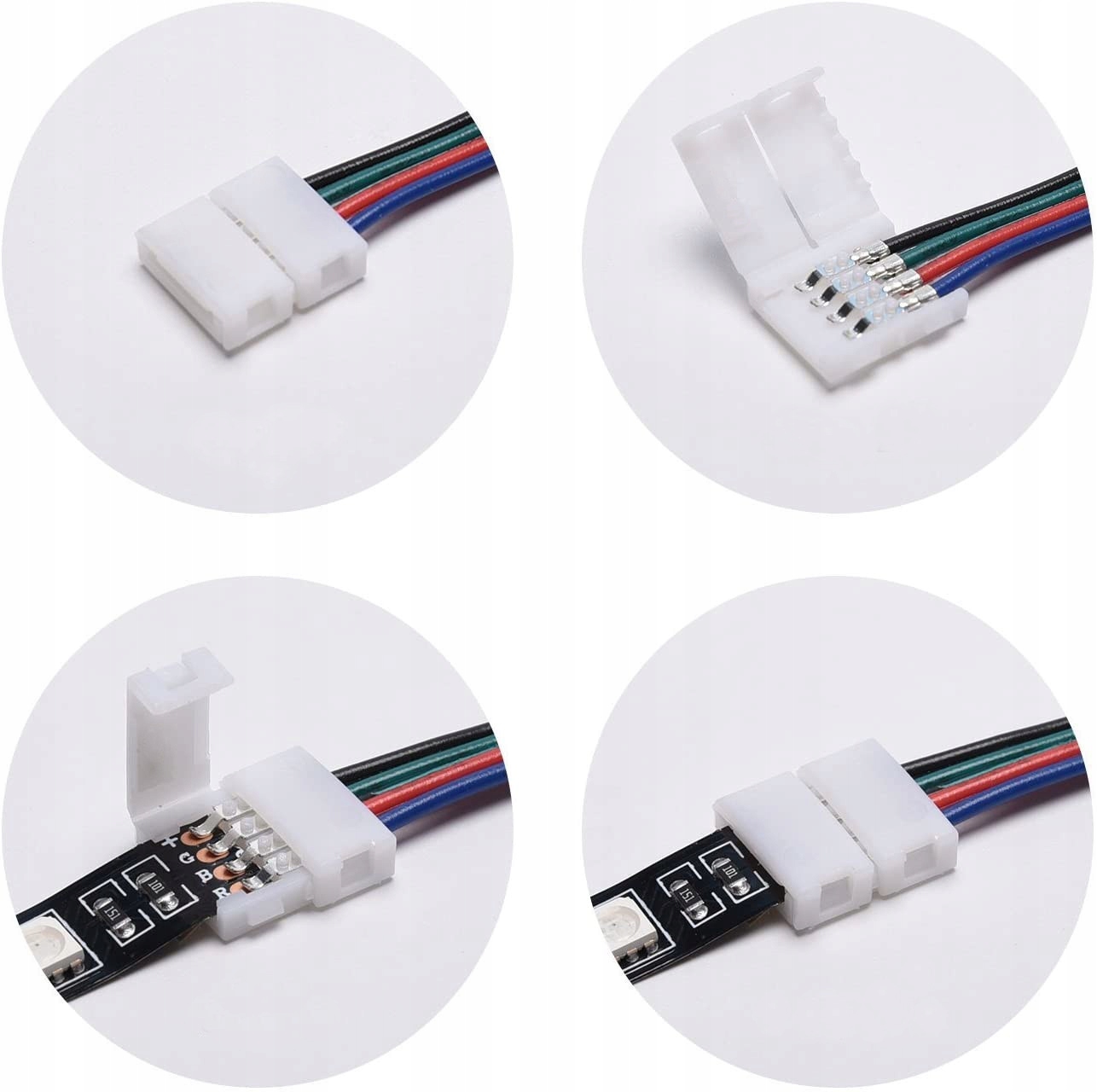 ZŁĄCZKA DO TAŚM LED RGB 10mm 4 PIN 15cm DWUSTRONNA Marka Virone