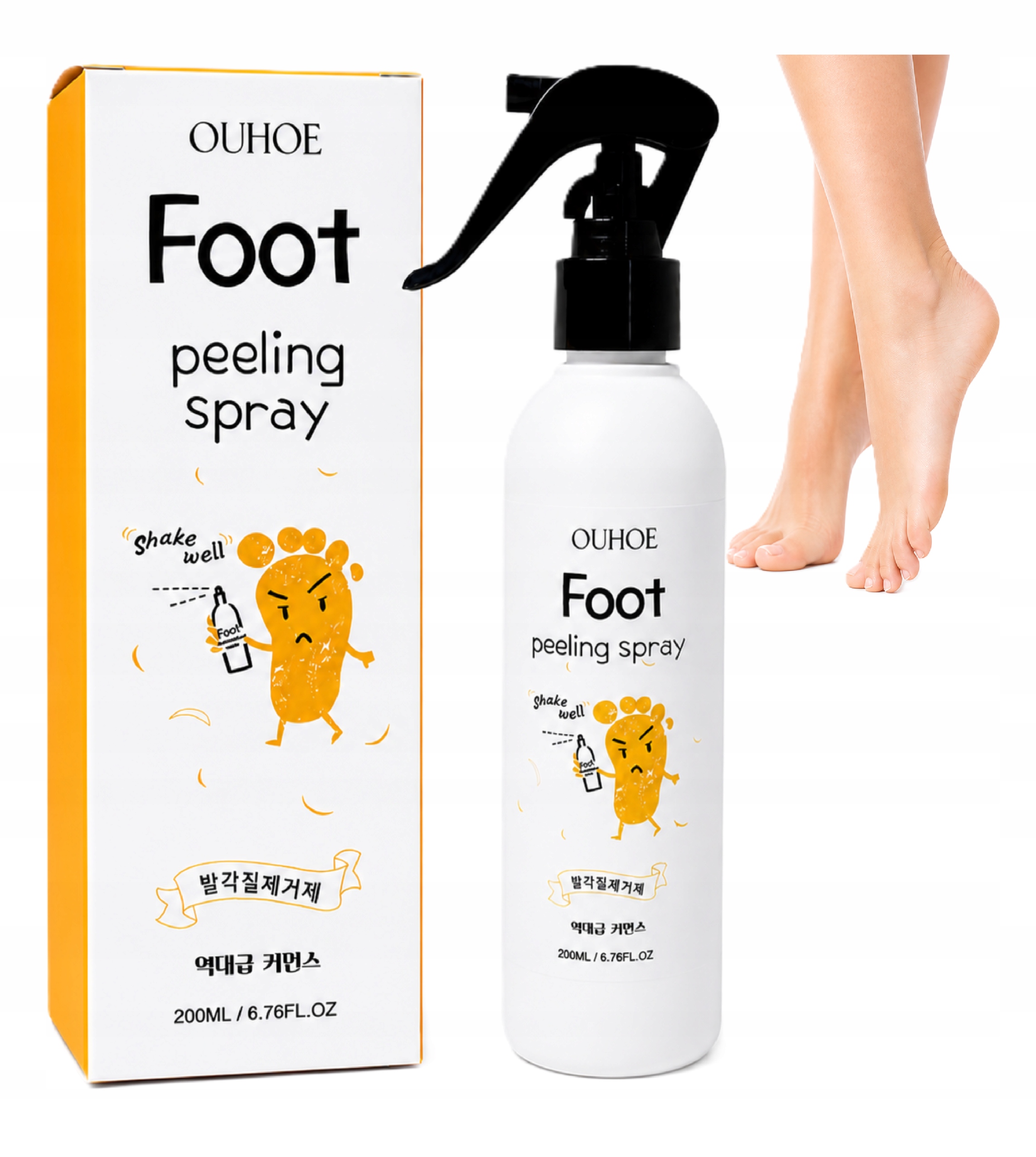 PEELING ENZYMATYCZNY DO STOP PIĘT ZŁUSZCZENIA OUHOE SPRAY 200ML ZMIĘKCZANIA