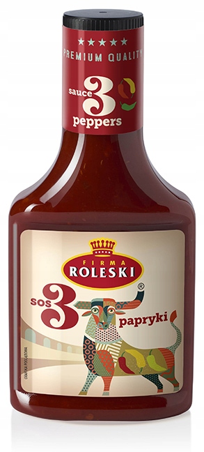 Sos 3 Papryki Pikantny Pomidorowy z Dodatkiem Różnych Papryk 360g Roleski