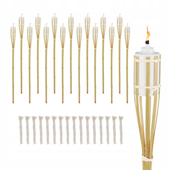 Dekorativní bambusová pochodeň Relaxdays 90 cm, zahrada, pláž