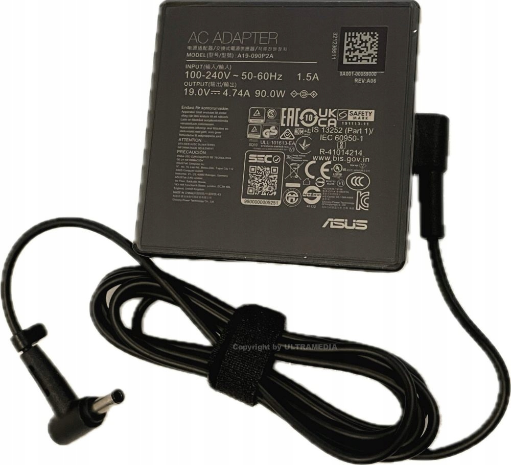 Zasilacz Asus 90W wtyczka 4,5mm z PIN'em kod Qr