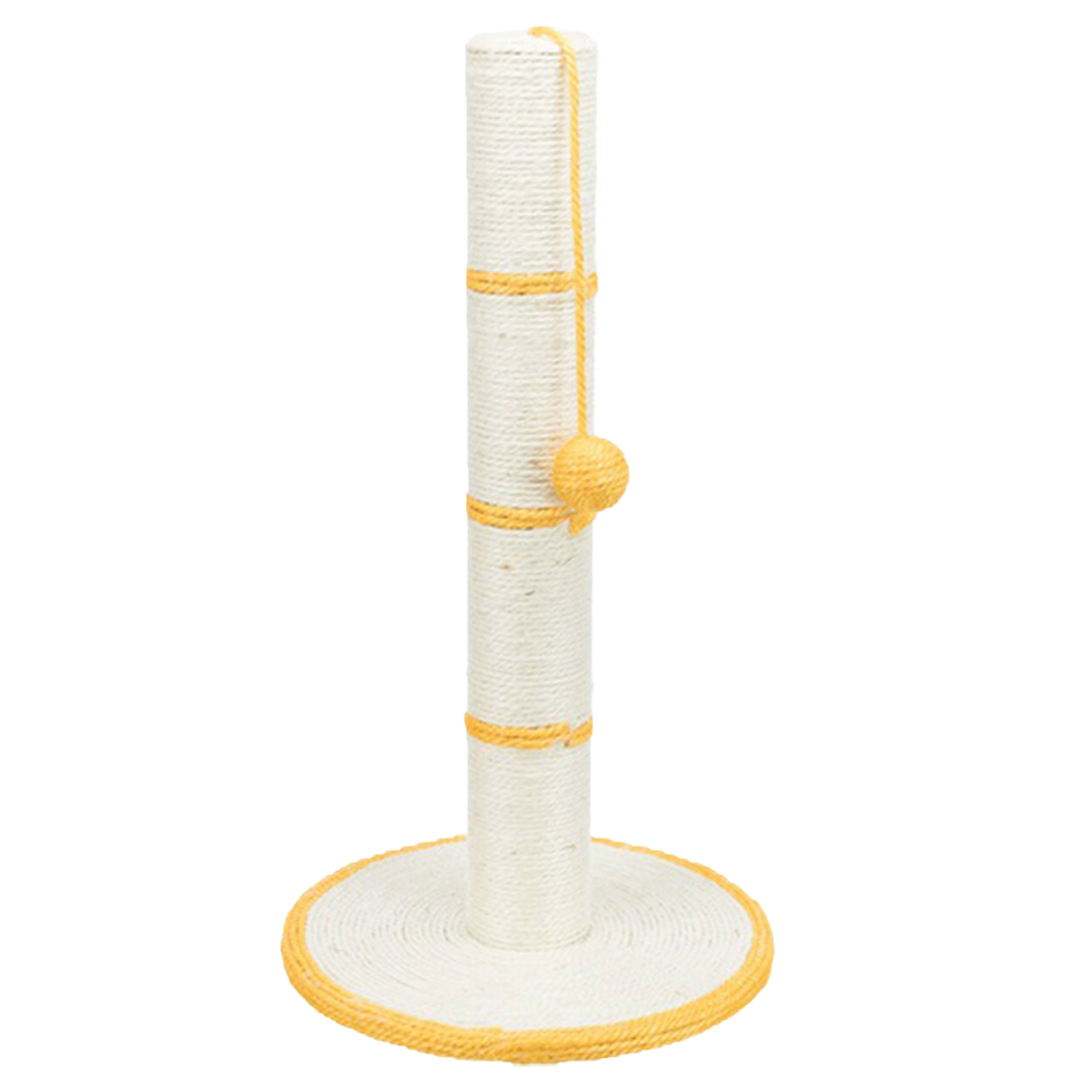 Levně Trixie Stojící škrabadlo s míčem pro kočky Žluté 62 cm 1 ks