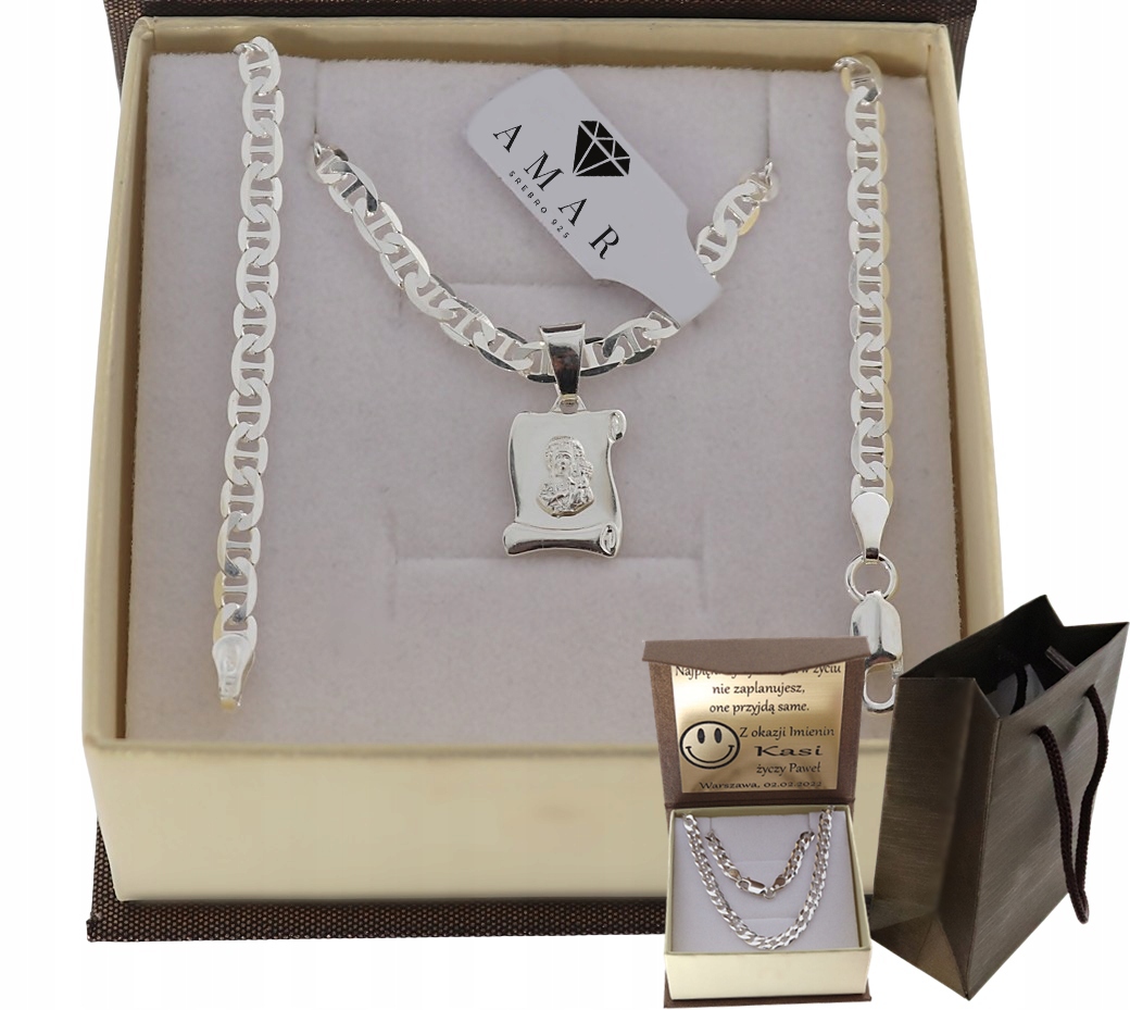 Stříbrný Plný Řetízek Gucci S Přívěskem Ryzost 925 Gravírování Bonus