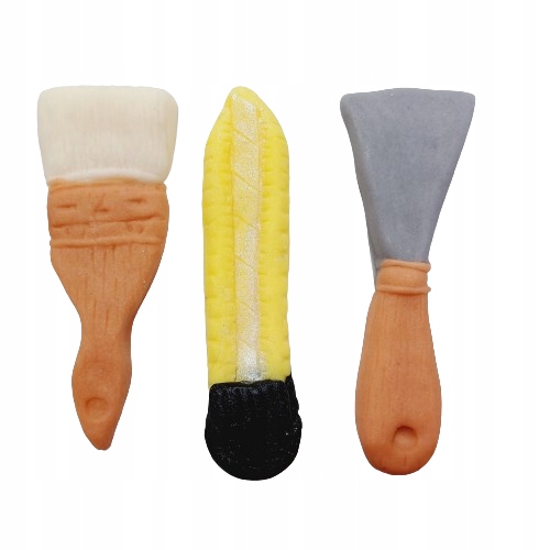 Dekoracja cukrowa na tort narzędzia Zestaw Malarza 6 x 3 szt