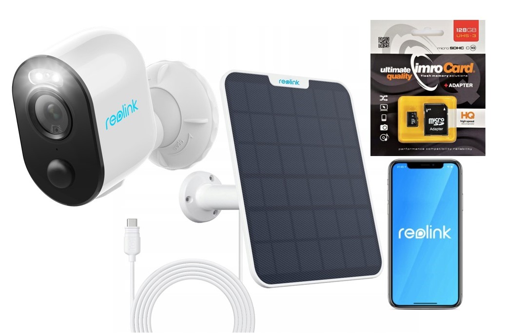 Kamera Reolink Argus 3 Pro 5MP akumulátor Usb-c bílá Panel 2 Karta 128GB