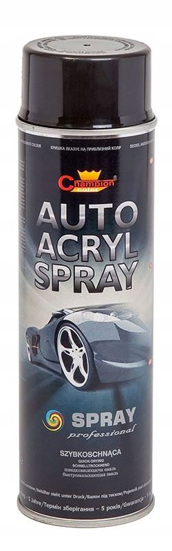 Champion Spray Auto Acryl 500ml Czarny Połysk