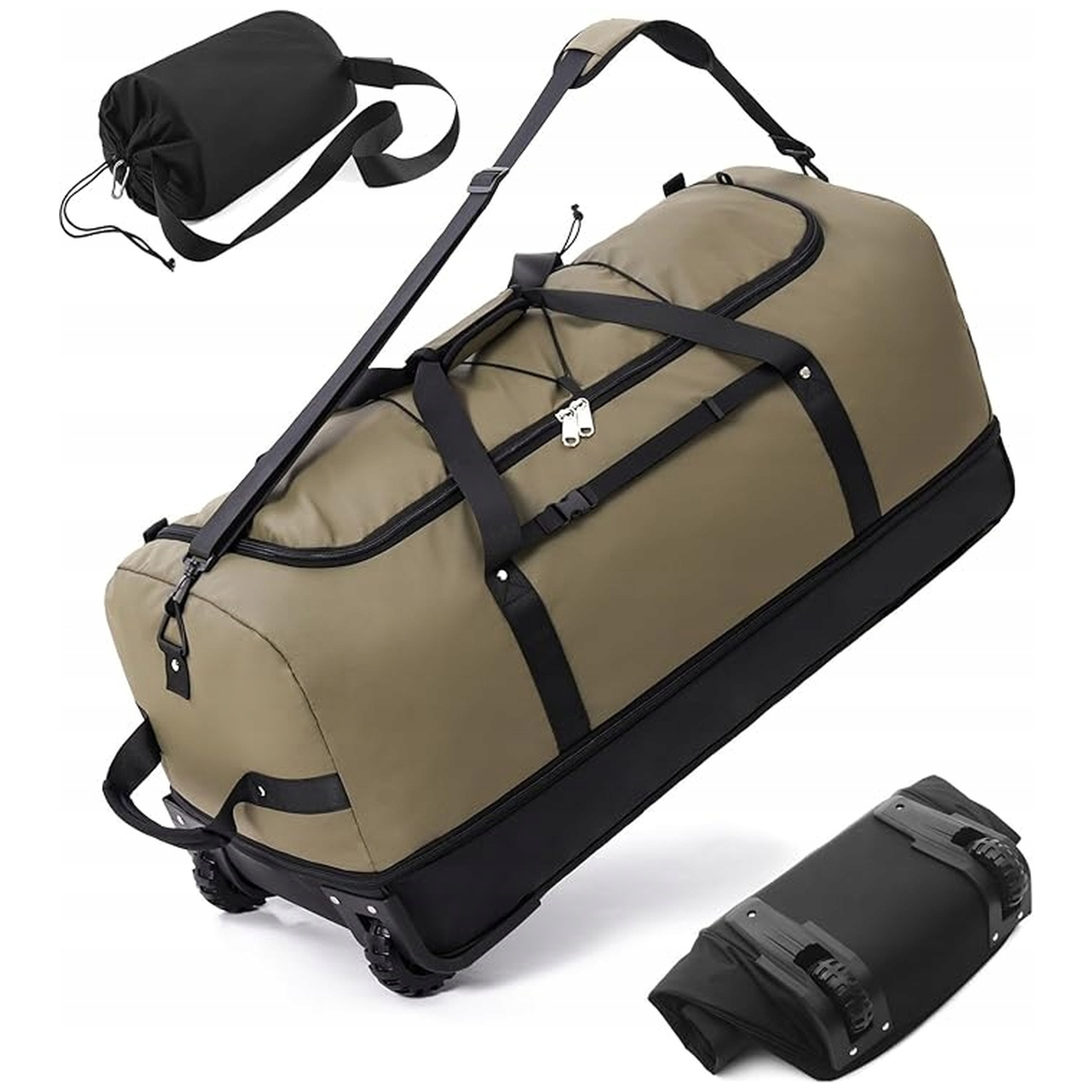 Torba Podróżna Duża Na Kółkach U-Zip Bungee 80 Cm 110 L Zielona Oliwkowa