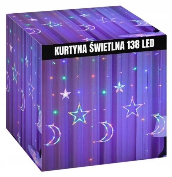 

Girlanda Świetlna Kurtyna Led Z Gwiazdkami Lampki