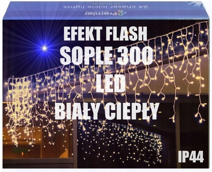 Sople 300 Led Venkovní Osvětlení IP44 Pevná Flash Světelný Závěs 14,5 m