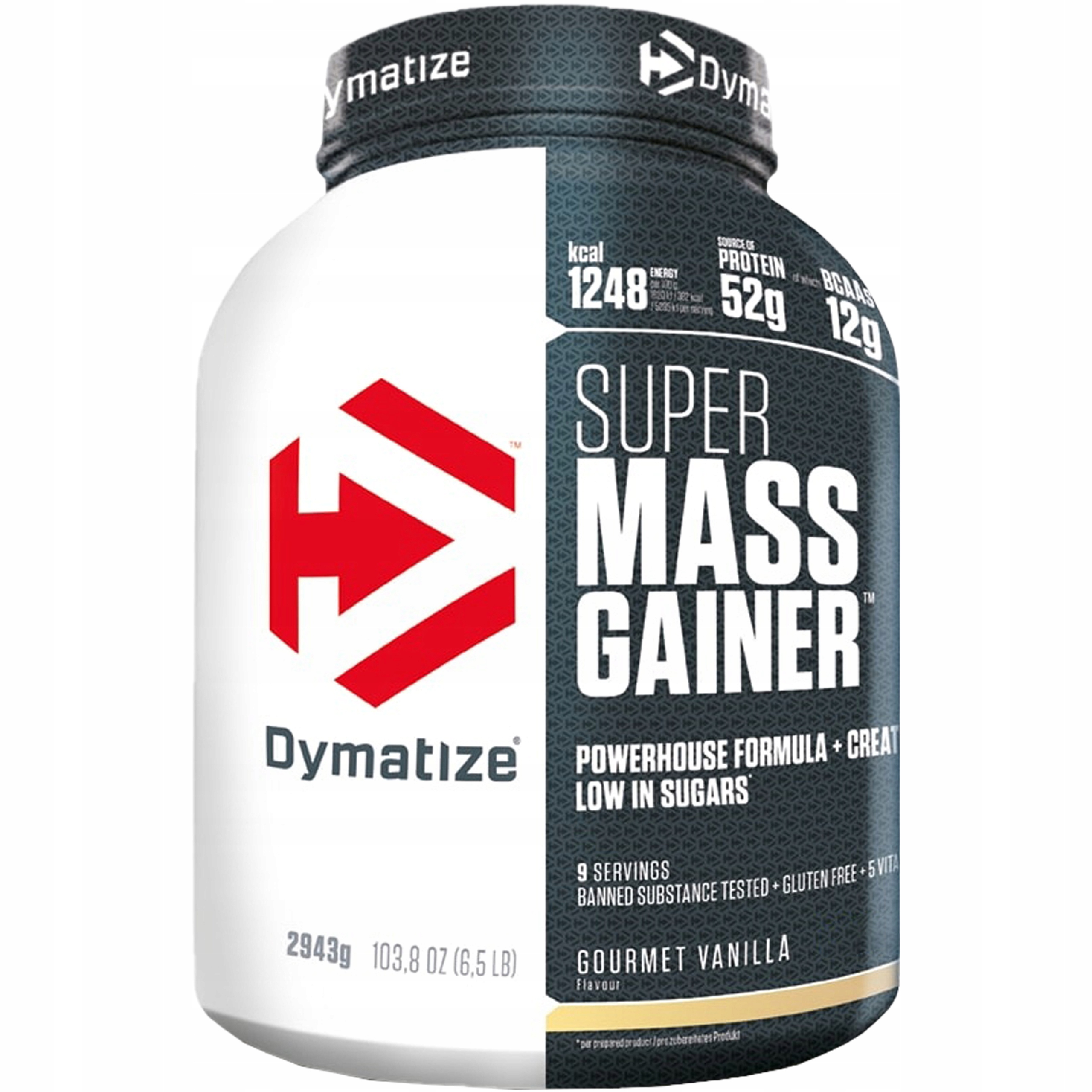 Gainer Dymatize Mass 2943 g Vanilka 9 porcí na hmotu Bez Lepku