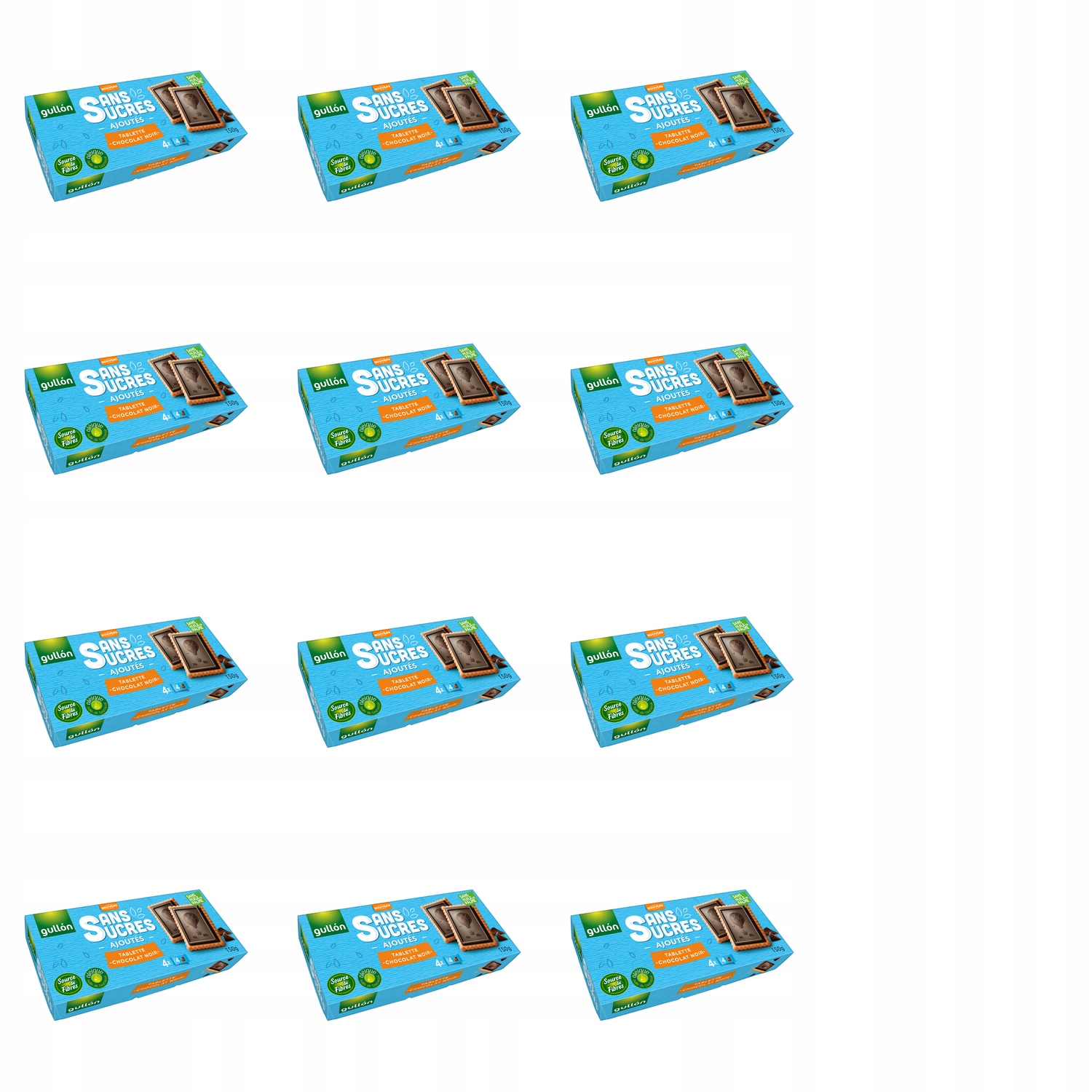 12x 150g Gullon ciastka z czekoladą bez dodatku cukru Karton
