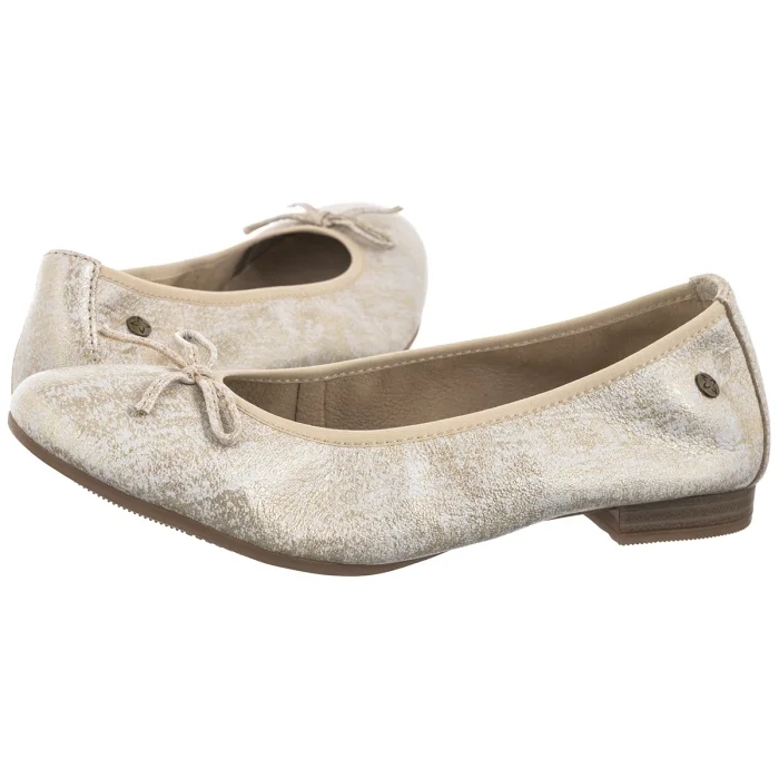 Dámské kožené baleríny Maciejka Béžové/Zlaté P6800-26 Beige