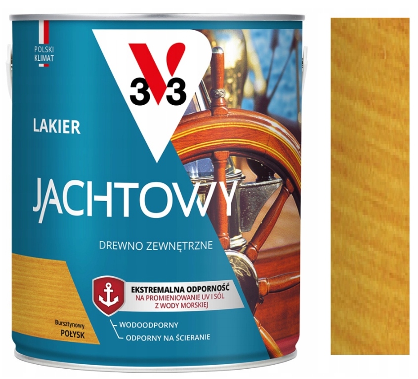 V33 Lakier Jachtowy Do Drewna Na Zewnątrz V33 Bursztyn 2.5L
