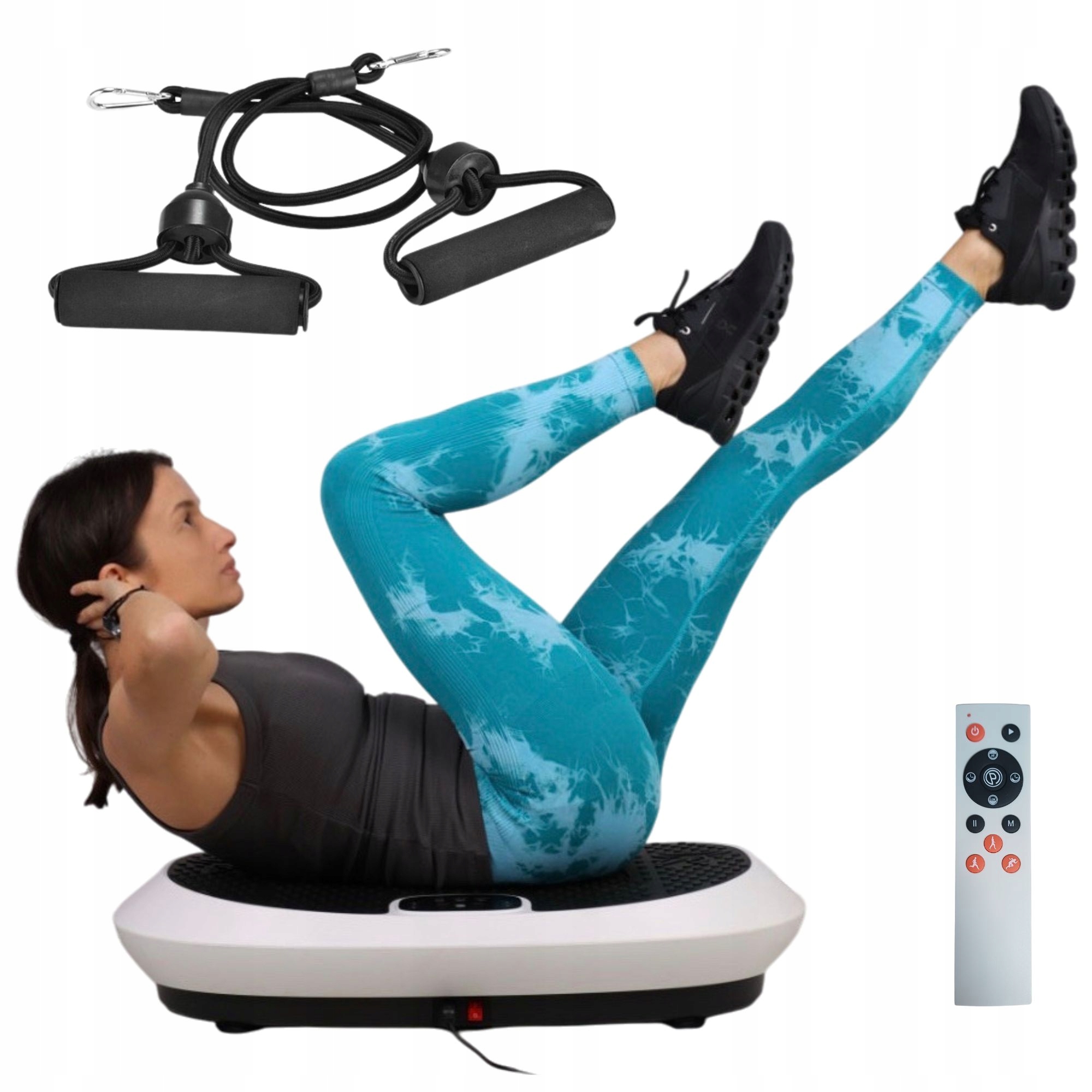 Vibrační plošina masážní přístroj pro celé tělo s lany 30 progr 200 W