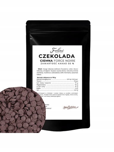 Levně Felini tmavá čokoláda Force Noire 50% 1 kg