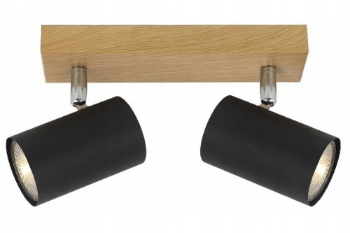 Stropní nástěnný reflektor Reality černý, odstíny béžové, olše 838502-11