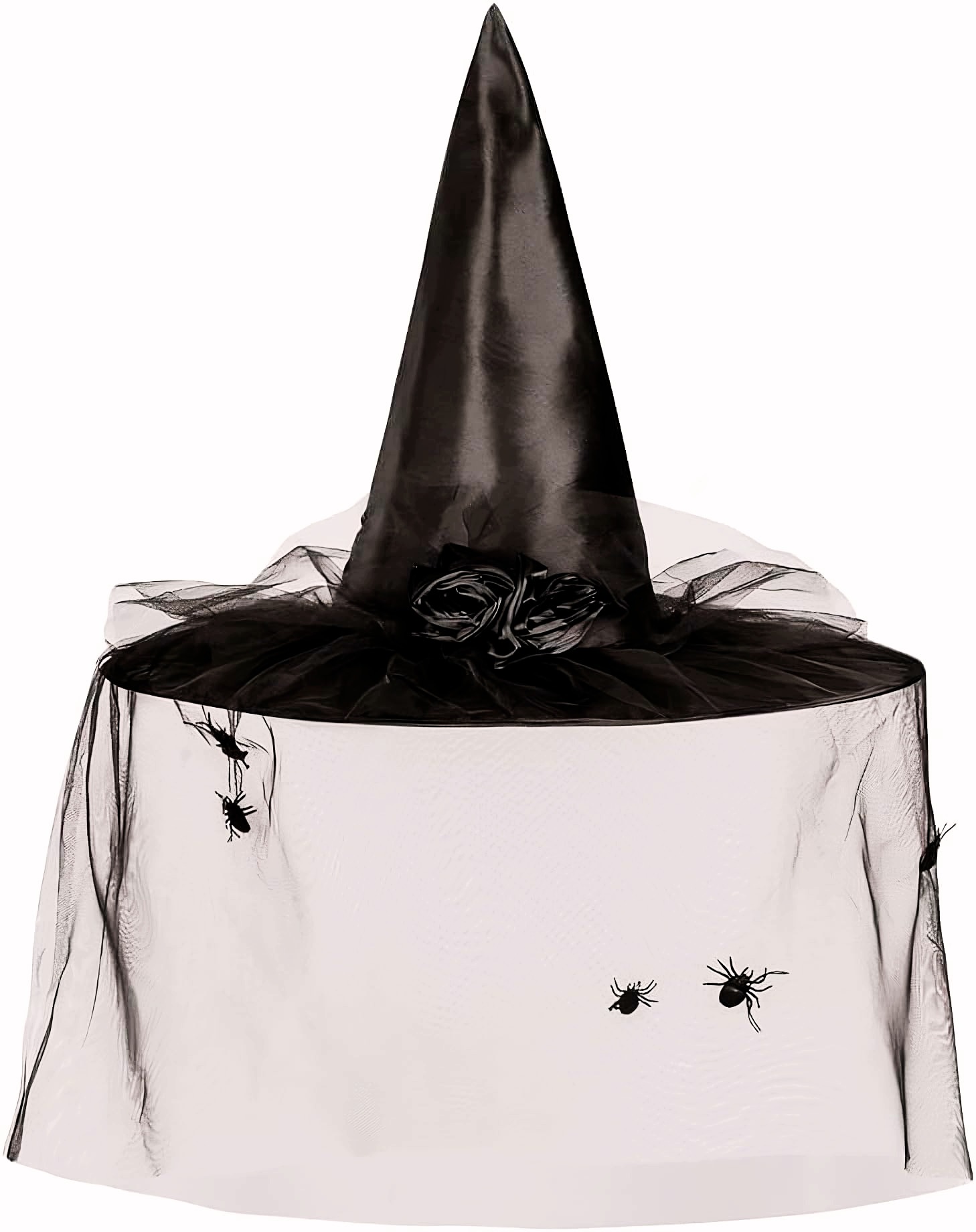 Čarodějnický Klobouk S Pavoučím Závojem Černý Halloween Karneval