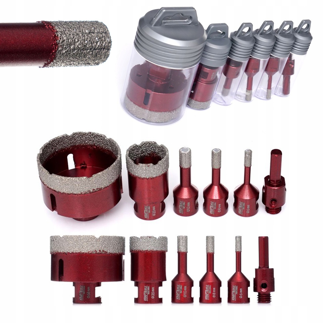 Korunkový Vrták Sada diamantových děrovaček M14 5 Kraft&Dele 68 mm