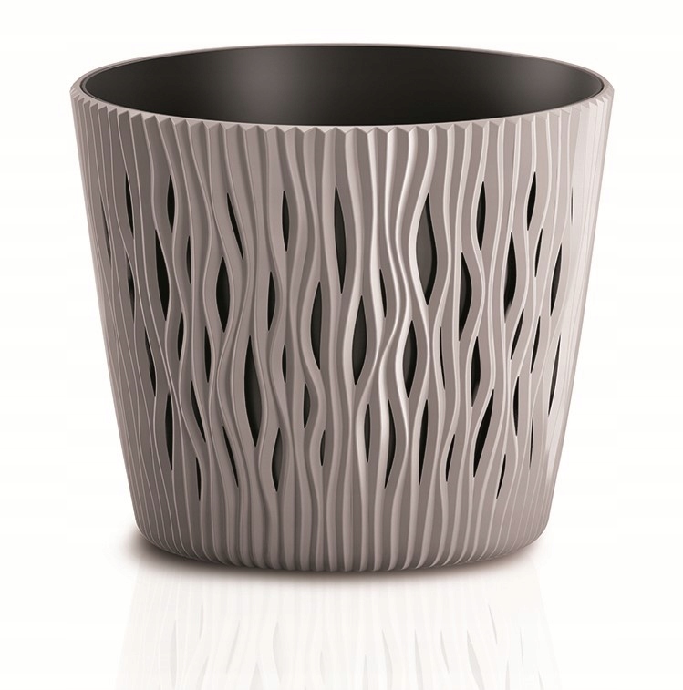 Doniczka SANDY ROUND z wkładem 19 cm. Mocca