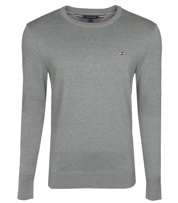 Tommy Hilfiger pánský bavlněný svetr, šedý, S