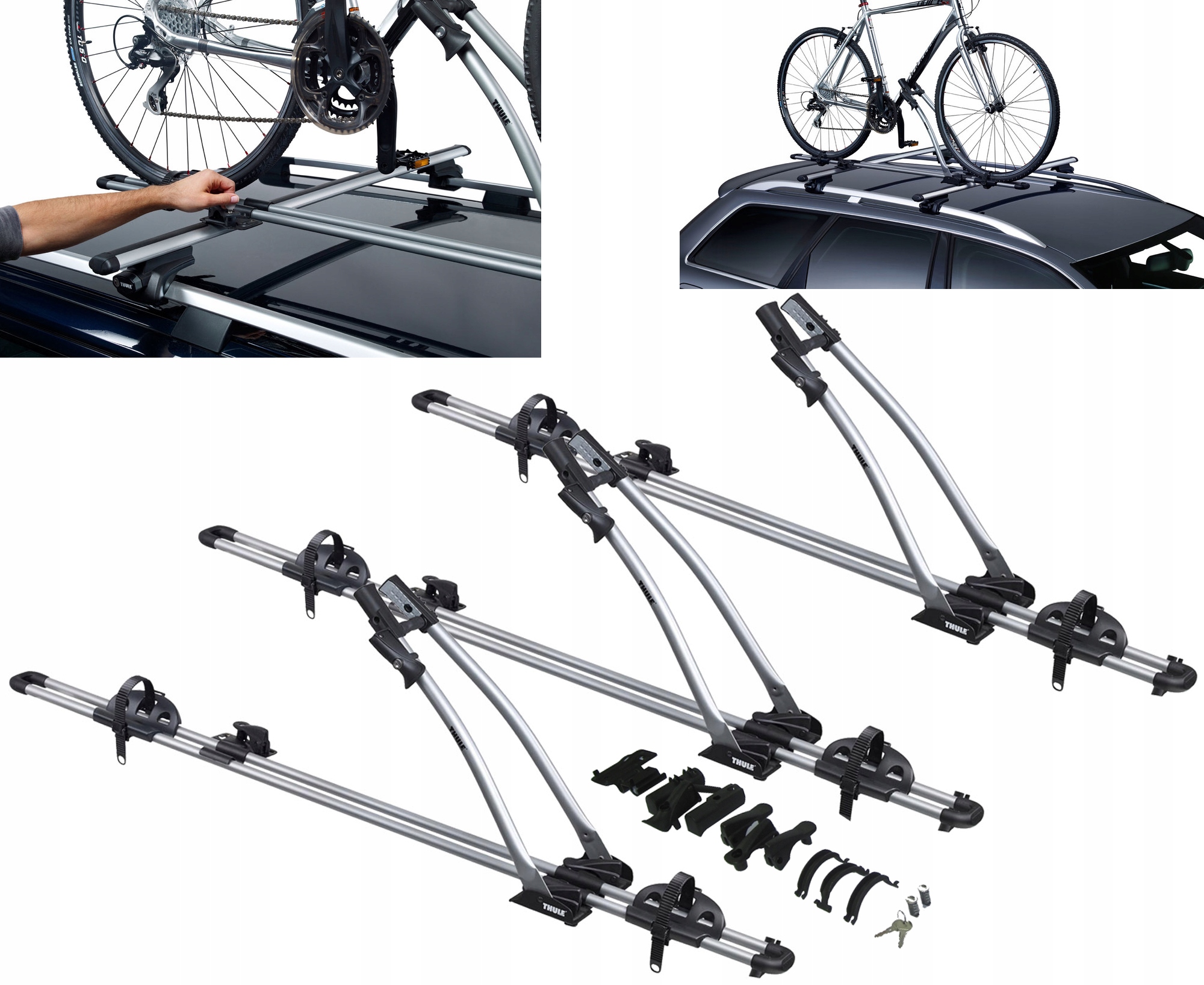 3x BAGAZNIK DACHOWY UCHWYT ROWEROWY THULE FreeRide