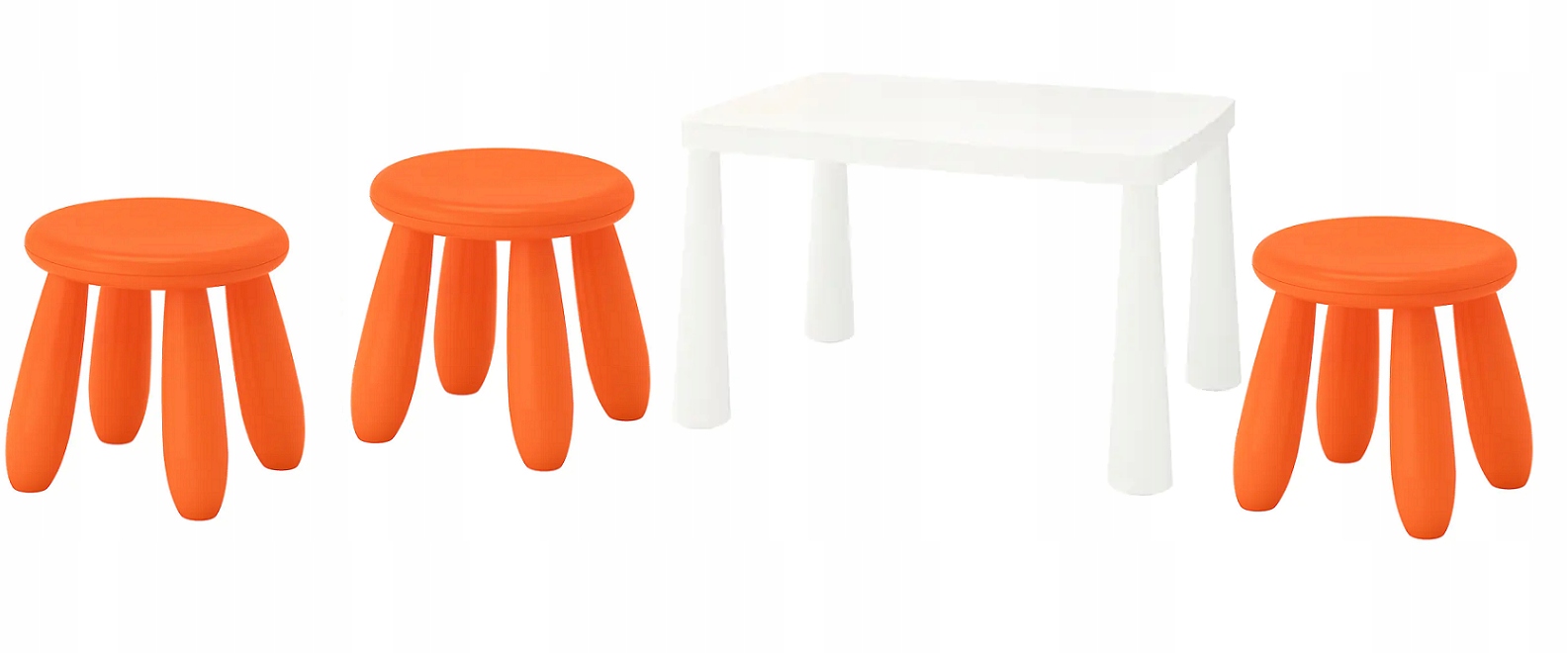 IKEA MAMMUT Stolik + 3 stołki dla dzieci