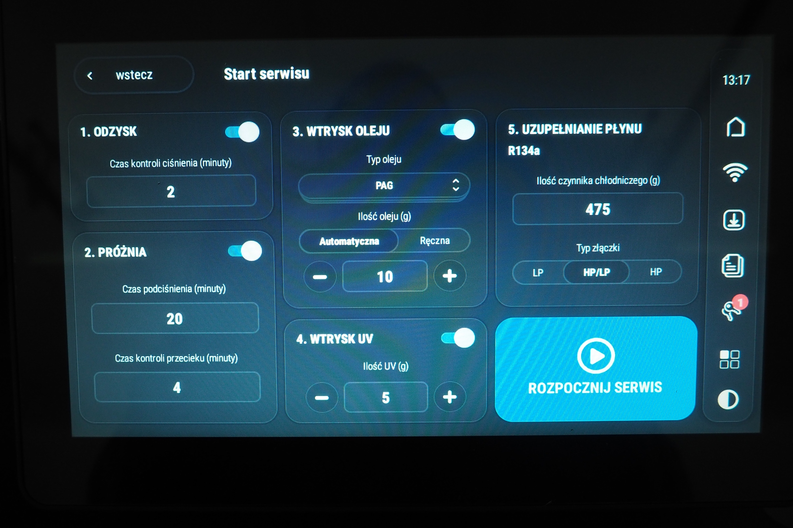 Texa Konfort 720R Touch Z16710 r134a dotyk Coolant R134A