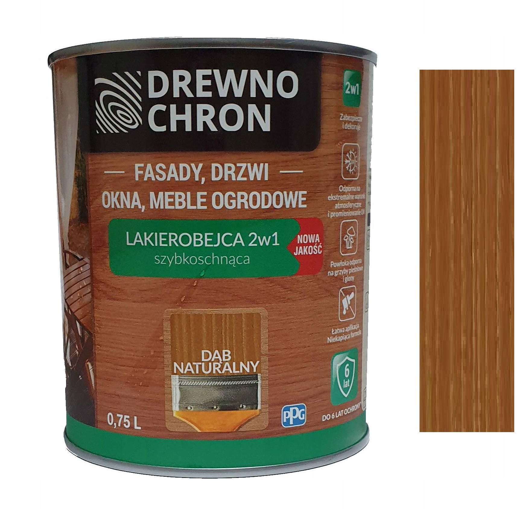 

Drewnochron Lakierobejca 2W1 Dąb Naturalny 0.75L