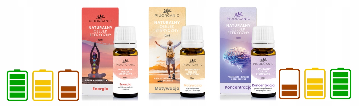 

Zestaw 3 Olejków 100% Eterycznych Witalność Siła