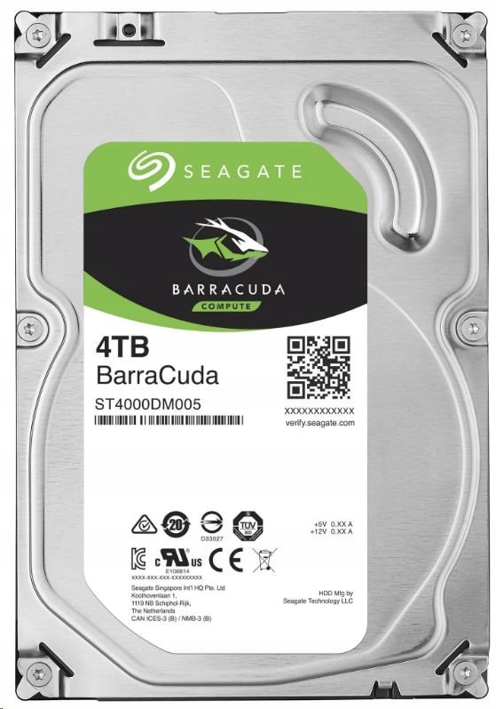 Seagate Hdd 4TB Barracuda, 3.5", Sataiii, 5400 Rpm, Cache 256MB…