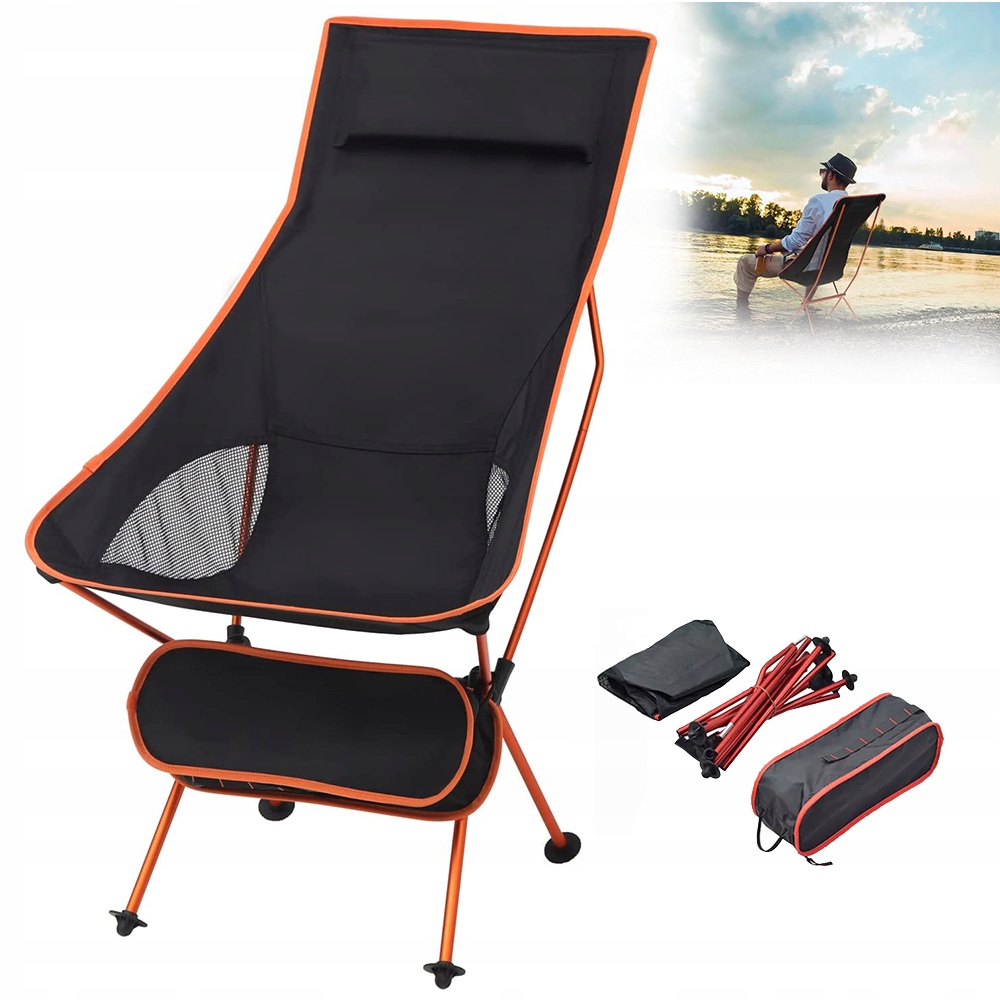 Krzesło Kempingowe Turystyczne Ryby Składane Kompaktowe Wędkarskie 150KG