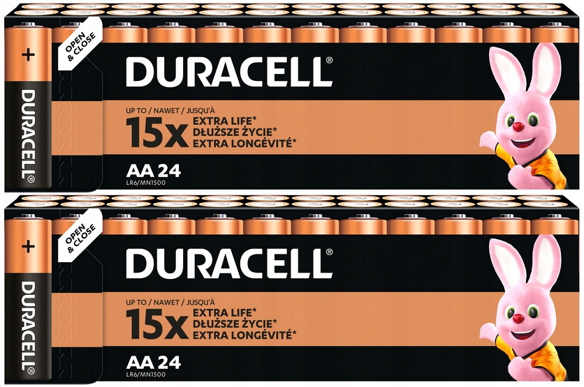 48 x Alkalické Baterie Aa R6 Originální Duracell