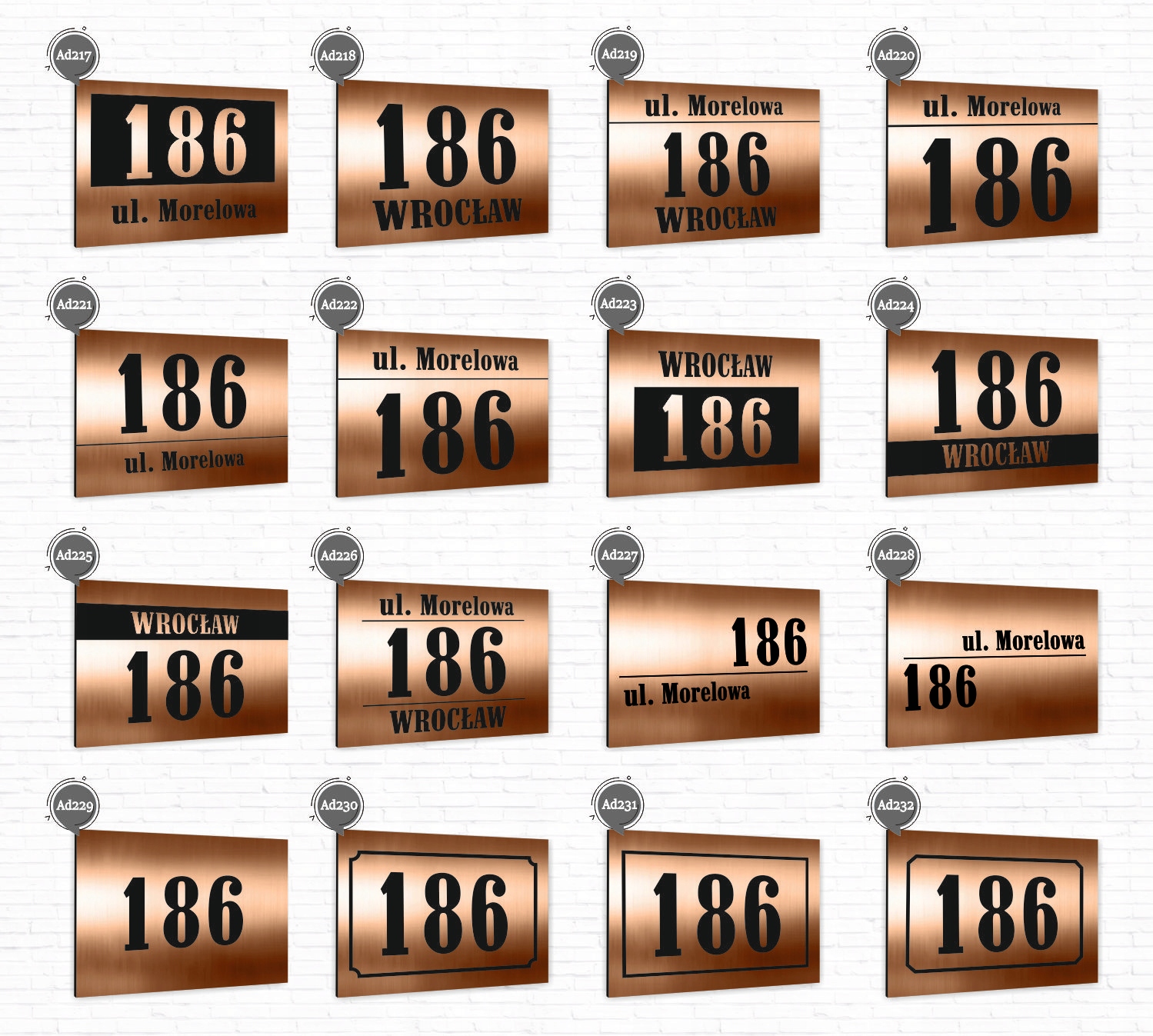 METALOWA TABLICA ADRESOWA NAZWA ULICY MIEJSCOWOŚĆ ULICA NUMER ALUMINIUM 3D Marka inna